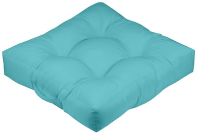 Stof Textile Vloerkussen XXL - aqua blauw - polyester - 60 x 60 x 12 cm - vierkant - Extra dik - extra zitplaatsen - spelen - gamen - relaxen