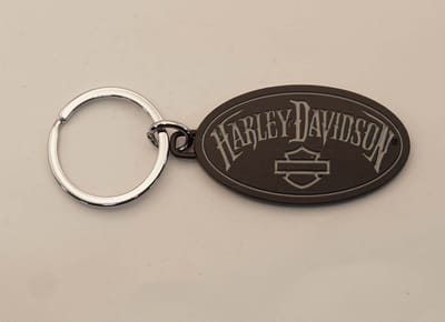 Sleutelhanger Harley Davidson zwart met zilver tekst Harley Davidson - zwarte Harley Davidson sleutelhanger - metalen Harley Davidson - motorcylces sleutelhanger Harley