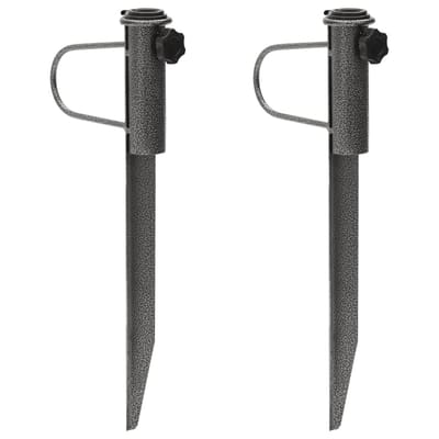 vidaXL - Parasolstandaards - met - pennen - 2 - st - 19x42 - cm - gegalvaniseerd - staal