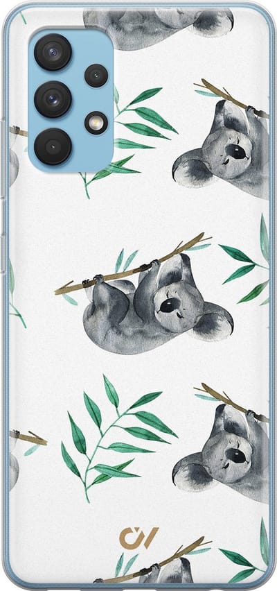 Hoesje geschikt voor Samsung Galaxy A32 4G - Koala Print - - Wit - - Casevibes