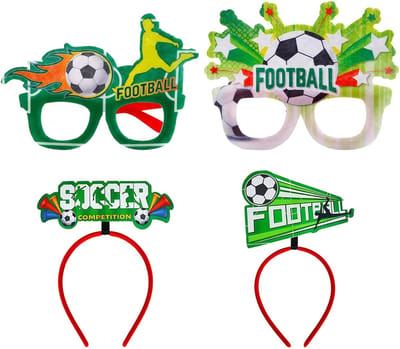 Dailygoods- Voetbalfeesthoofdband 4-delige set - Voetbalaccessoires - Fanartikel - Partybrillen - Haarbanden - Lichtgewicht en comfortabel - Voetbalaccessoire