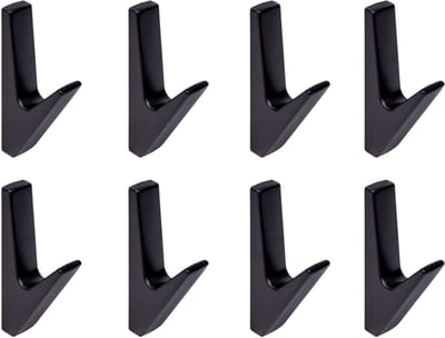 QUVIO Wandkapstok - Haak - Wandhaak - Haakje - Wandhaakje - Muurhaak - Ophanghaak - Metaal - Zwart - Set van 8