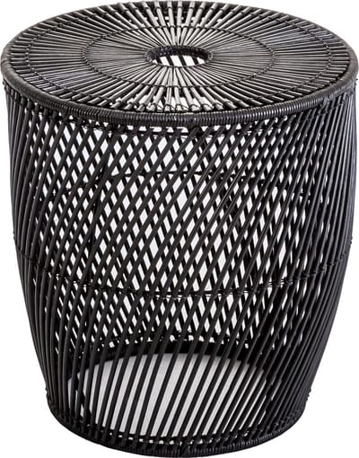 Fine Asianliving Bijzettafel Rieten Handgeweven Abaca Zwart - Sogo D40xH44cm Chinese Meubels Oosterse Kast