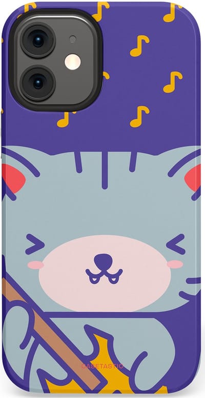 Casetastic Hoesje Geschikt voor Apple iPhone 12 Mini - Stijlvolle Beschermende Duo-layer Case - Katten beat