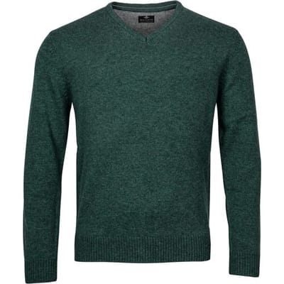 Baileys Trui Lambswool V-Neck Single Knit Donker Groen / male