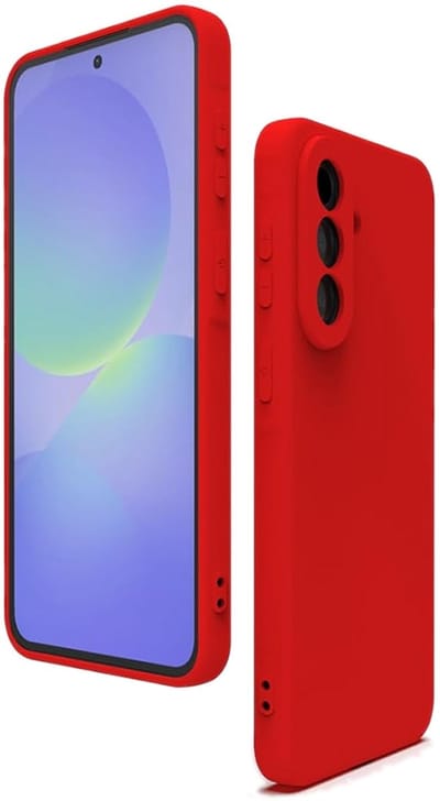 CaseMania Backcase hoesje geschikt voor Samsung Galaxy A37 - Effen Rood - Silicone