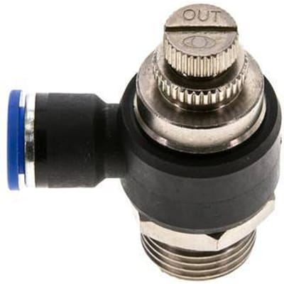 L-stuk Regelventiel 10 mm - G1/2'' Regeling-Uit Messing/Nylon