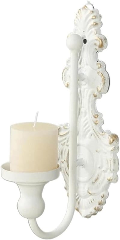 Wandkandelaars - Muurdecoratie - Sfeer Verhogend - Eenvoudige Installatie - 9 x 38 cm - Wit