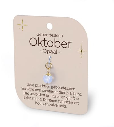 Gouden Charm - Geboortesteen - Oktober