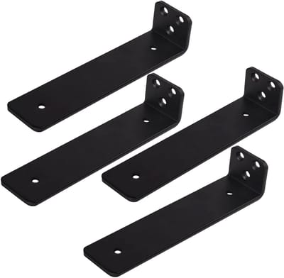 Set van 4 Zwevende Planken, Stevige Metalen Wandbeugels met Schroeven en Ankers, 250mm, 50kg Draagcapaciteit, Wandplanken voor Thuis en Kantoor