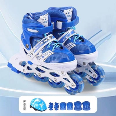 Beginner Kinderen Jongens Meisjes Verstelbare Rolschaatsen PVC Enkele Rij Volwassen Katrol Rechte Rij Rolschaatsen L size 39-42