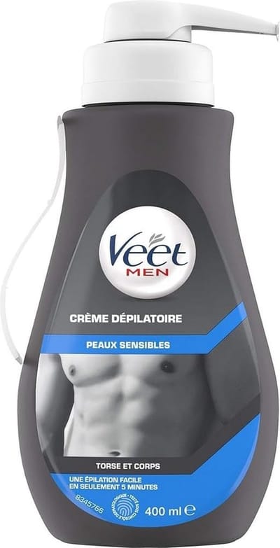 Ontharingscrème voor Gevoelige Huid voor Mannen – 400 ml – Snelle en Eenvoudige Ontharing