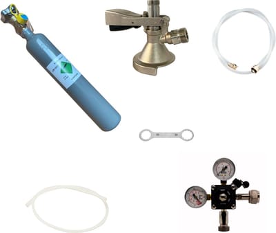 Accessoirepakket voor biertap 1 kraan - met Type A Fustkoppeling, bierslang en CO2 fles 0,5 kg