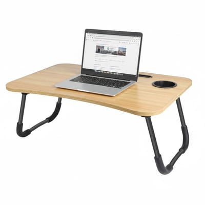 Urban Living Laptoptafel / schoottafel / bedtafel - hout/metaal - 60 x 40 x 26 cm