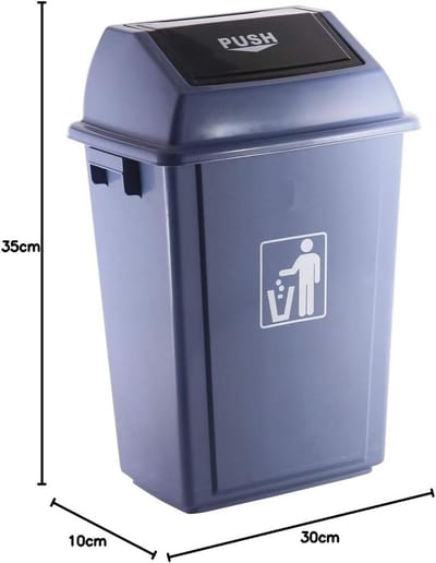 Grijze Pedaalemmer met Schommeldeksel - 50 Liter - Kunststof Vuilnisbak