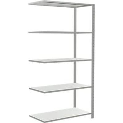 Insteekstelling MULTIplus150 Express - aanbouwsectie - B 1000 x D 500 x H 2000 mm - 5 legborden - draagvermogen 150 kg - staal - lichtgrijs RAL 7035