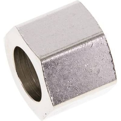 6/9/13 G1/2''mm Union Nut Nickel-plated brass L19.5mm [2 Stuks]