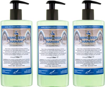 Handzeep Hamam 500 ml - met gratis pompje - set van 3 stuks