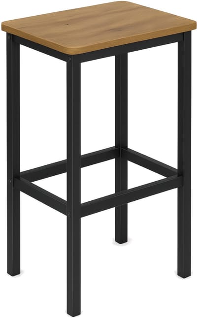 BEGRYF Barkruk - Industrieel – Zwart Metaal / Licht Hout – 65 cm