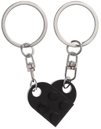 CHPN - Duo sleutelhanger - Vriendschaps sleutelhanger - Deelbare hartjes sleutelhanger - Perfect voor vriendschap en geliefden - Zwart - Cadeau - Valentijn - Vriendschap - 2 delen