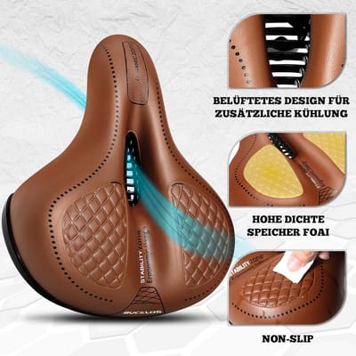 Breed en Comfortabel Fietszadel met Gel en Schokabsorptie