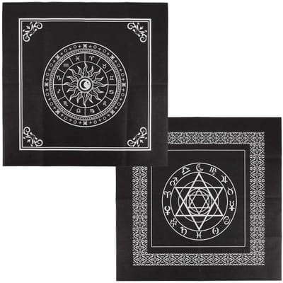Altar Cloth Sun Pentagram Celestial Zodiac Sign Tarot Card Deck – Spirituele Tafelkleed voor Fortuna – Wicca en Pagan Benodigdheden 50cm