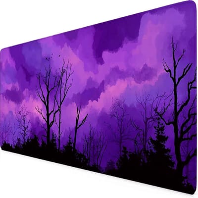 Grote muismat - Bureaublad mat - Werk en gaming - Waterdicht oppervlak - 100x50 cm - Paars patroon