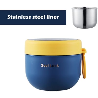 Mini boîte à lunch isotherme portable de 600 ml, récipient alimentaire anti-fuite, tasse à soupe sous vide en acier inoxydable, boîte à bento isolée avec cuillère