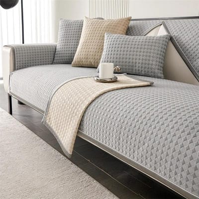 Zomer Ijszijde Bankovertrek Universele Antislip Bankmat Koele Gevoel Mat Kussen Bankhanddoek Bankhoes voor Woonkamer Decor Pillowcase 45x45 1pc gray