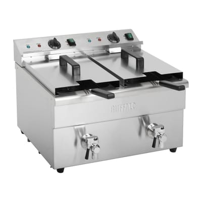 Buffalo Dubbele Inductiefriteuse 2x 3000w - Buffalo CT012 - Horeca & Professioneel - Horeca & Professioneel