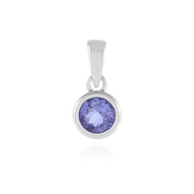 Cavill - Zilveren Hanger - 925 Sterling Zilver Gerhodineerd - Tanzaniet Rond 0,52 ct uit Tanzania - Elegante Bezelzetting - Tijdloze Sieraden