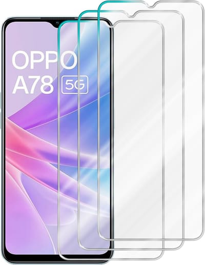 Cadorabo 3x Screenprotector geschikt voor OPPO A78 5G - Beschermende Pantser Film in - Getemperd (Tempered) Display beschermend glas in 9H hardheid met 3D Touch