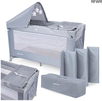 RFWR® 2-in-1 Box en Opvouwbaar Paraplubed voor Baby's - Veilig en Praktisch Reisbed