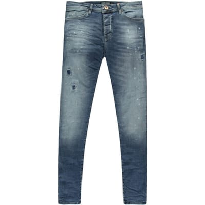 Cars Aron super skinny damage dark used blue denim