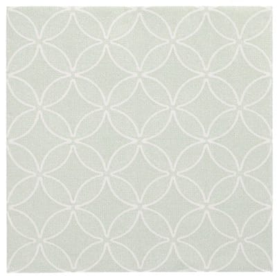 8x 20 Servetten ROYAL Collection 1/4 vouw 40 cm x 40 cm jade groen Circle Flowers
