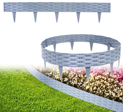 Gazonrand en Tuinpalissade in Rotan-Look - Flexibele Perkomranding van Kunststof