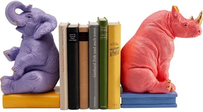 Boekensteun olifant en neushoorn (2/Set) Kare Design
