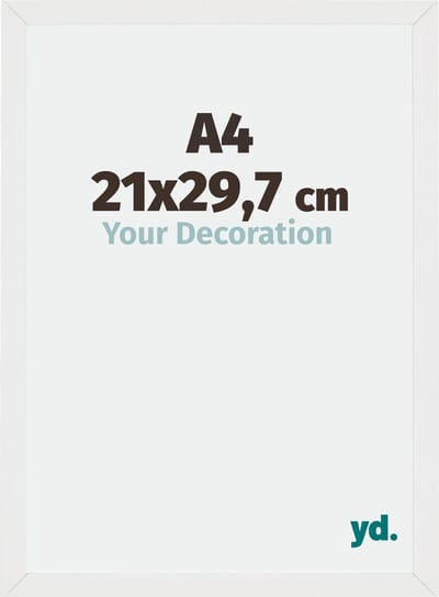 Your Decoration - Fotolijst A4 21x 29,7 cm - MDF - Wit Hoogglans - Mura