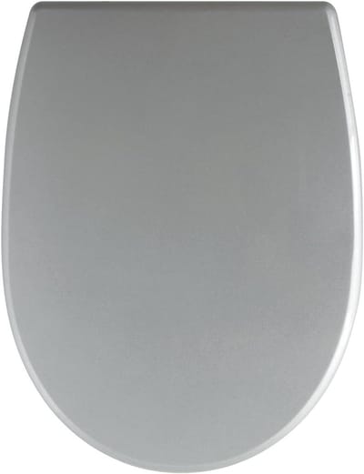 Toiletbril Hout - WC-bril Deksel - Badkamer Comfort - Softclose Mechanisme - 46 x 35 cm - Zilver