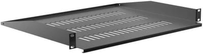 Rack Plaat - Vaste Plank - Serverkast Inrichten - Met Ventilatie - 1 U - Zwart