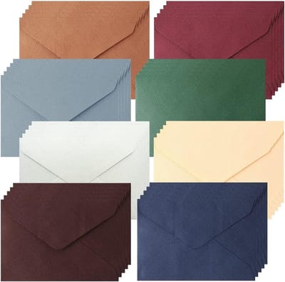 40 Stuks Ribbelige Vensterloze Enveloppen voor Trouwen, Groeten en Uitnodigingen in 8 Kleuren - 162 x 114mm