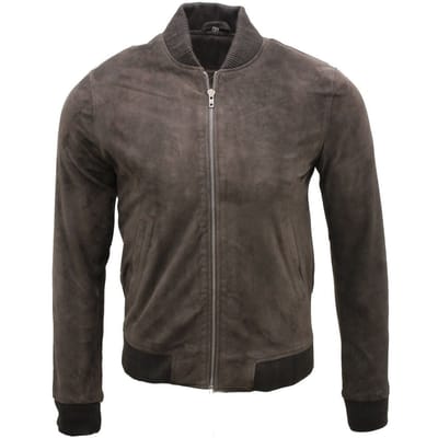 Varsity zacht suède leren bomberjack