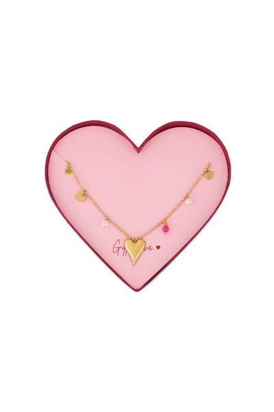 Gift of Love ketting goudkleurig - Met hanger - Roestvrij staal - 39 cm