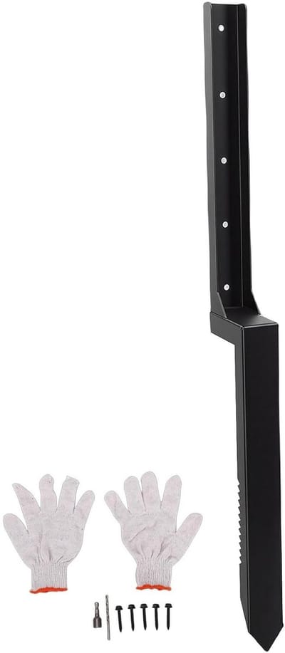 Reparatieset Hekpalen - Paalankers Staal - Hekken Versterken - Scherp Getipt - 86 cm Lengte - Zwart