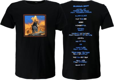 Burna Boy Album Tracklist T-Shirt - Officiële Merchandise - S