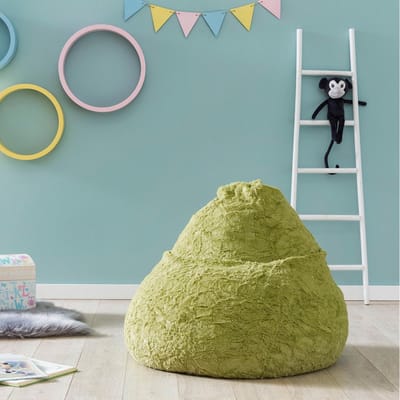 Lumaland - Luxe Fluffy zitzak - Stijlvol pluche zitkussen - Volume 120L - diverse kleuren - Groen