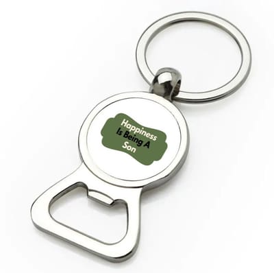Akyol - happiness is being a son flesopener - Zoon - de liefste zoon - verjaardag - cadeautje voor zoon - zoon artikelen - kado - geschenk - 9 bij 3 cm