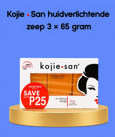 Kojie San Skin Lightening Zeep – 3×65 g – Verhelderende & Hydraterende Zeepset – Helpt Donkere Vlekken te verminderen, Egaliseert de Huidtint & Hydrateert Intensief – Voor een Gladde, Stralende & Gezonde Huid