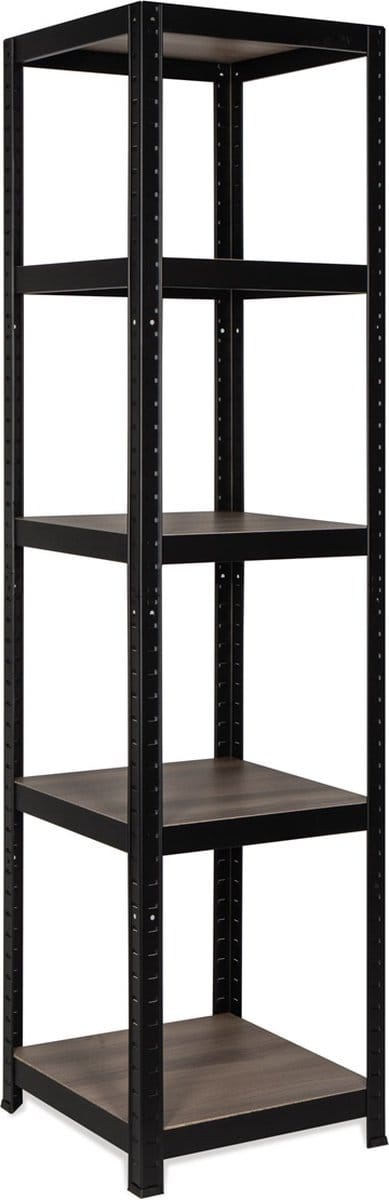 Avasco Opbergrek Vierkant Zwart - smalle stellingkast - 176x45x45cm