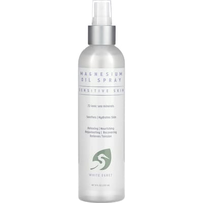 White Egret Personal Care, Magnesium Oil, Sensitive Skin, 8 fl oz (257 ml) white
